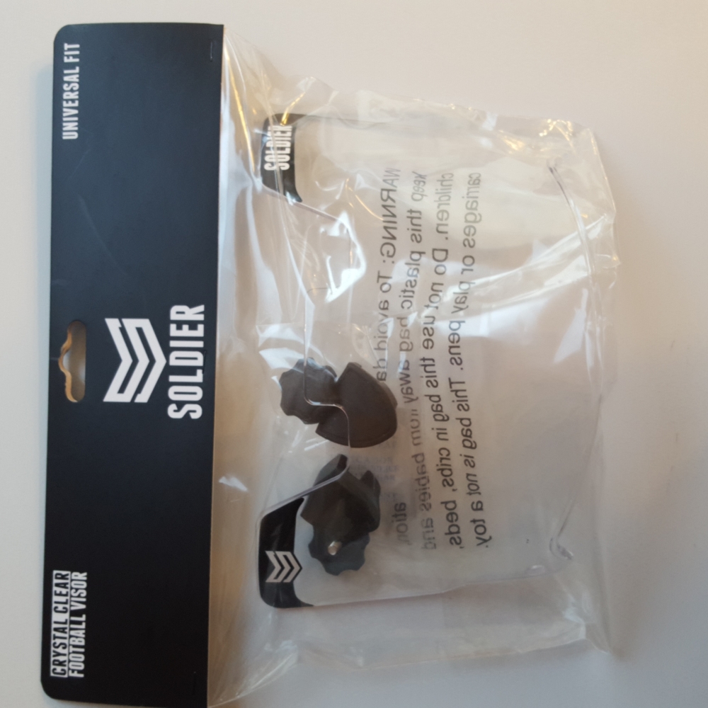 SOLDIER Crystal Clear FOOTBALL VISOR, Universal Fit. N.W.T.